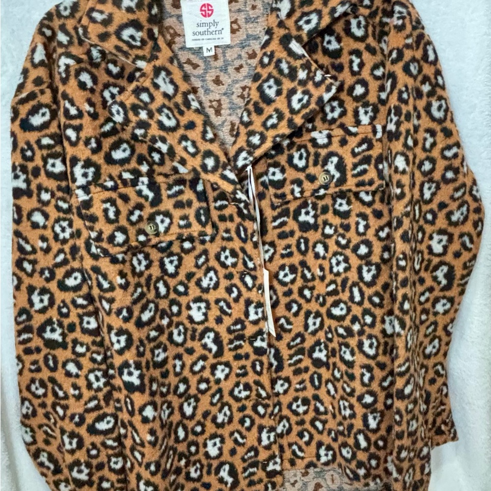 NWT Simply Southern Animal Print Shacket size medium